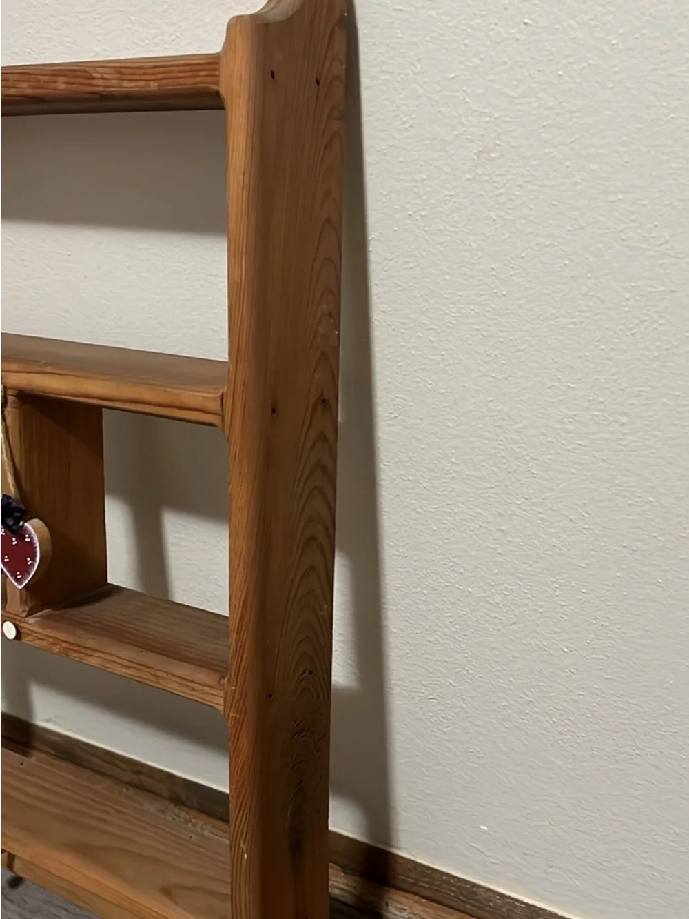 Slim Wood Entryway Wall Shelf with 2 key hooks| Farmhouse Country Cottage Stand
